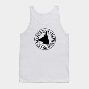 I Love My German Shepherd Black Tank Top